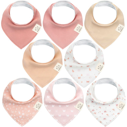 KeaBabies 8pk Organic Baby Bandana Bibs for Drooling Teething, Pets & Paws