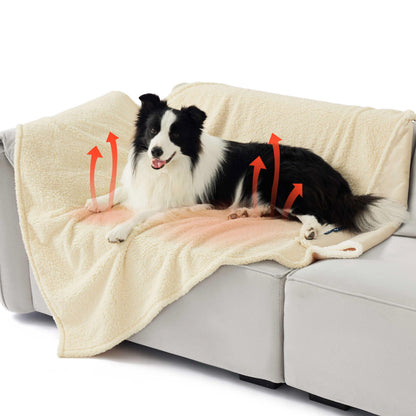 Bedsure Waterproof Dog Blankets for Large Dogs Sherpa Fleece Throw, 40X50
