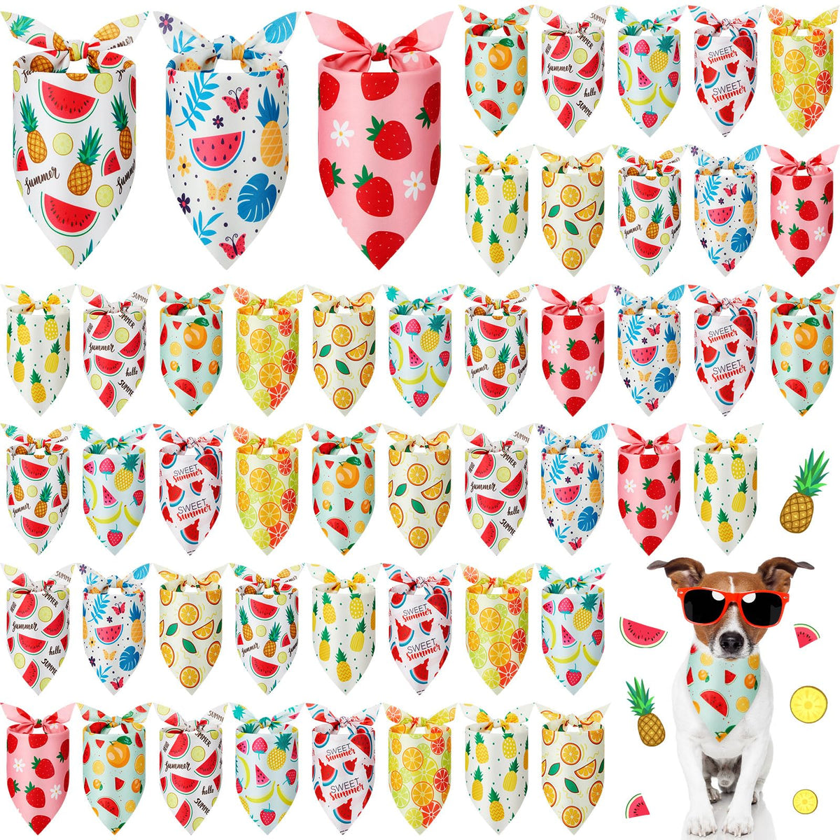 Weewooday 50 Pcs Fall Dog Bandanas Bulk for Autumn Pet Soft Bibs Adjustable Squirrel Fox Hedgehog Kerchief Bandana for Small Medium Large Grooming Accessories (Fall Animals, 25.6 x 17.7 x 17.7 Inch)