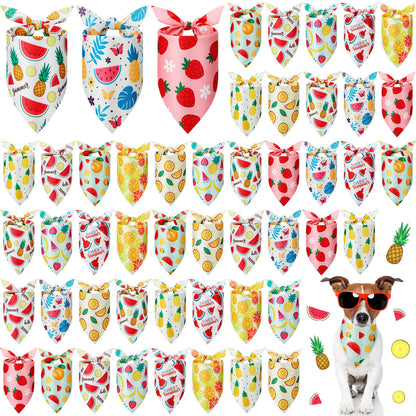 Weewooday 50 Pcs Fall Dog Bandanas Bulk for Autumn Pet Soft Bibs Adjustable Squirrel Fox Hedgehog Kerchief Bandana for Small Medium Large Grooming Accessories (Fall Animals, 25.6 x 17.7 x 17.7 Inch)