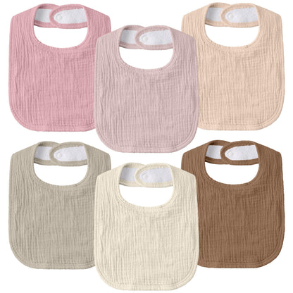 Muslin Bibs for Baby Girl, Adjustable Fit for Drooling and Teething Toddler