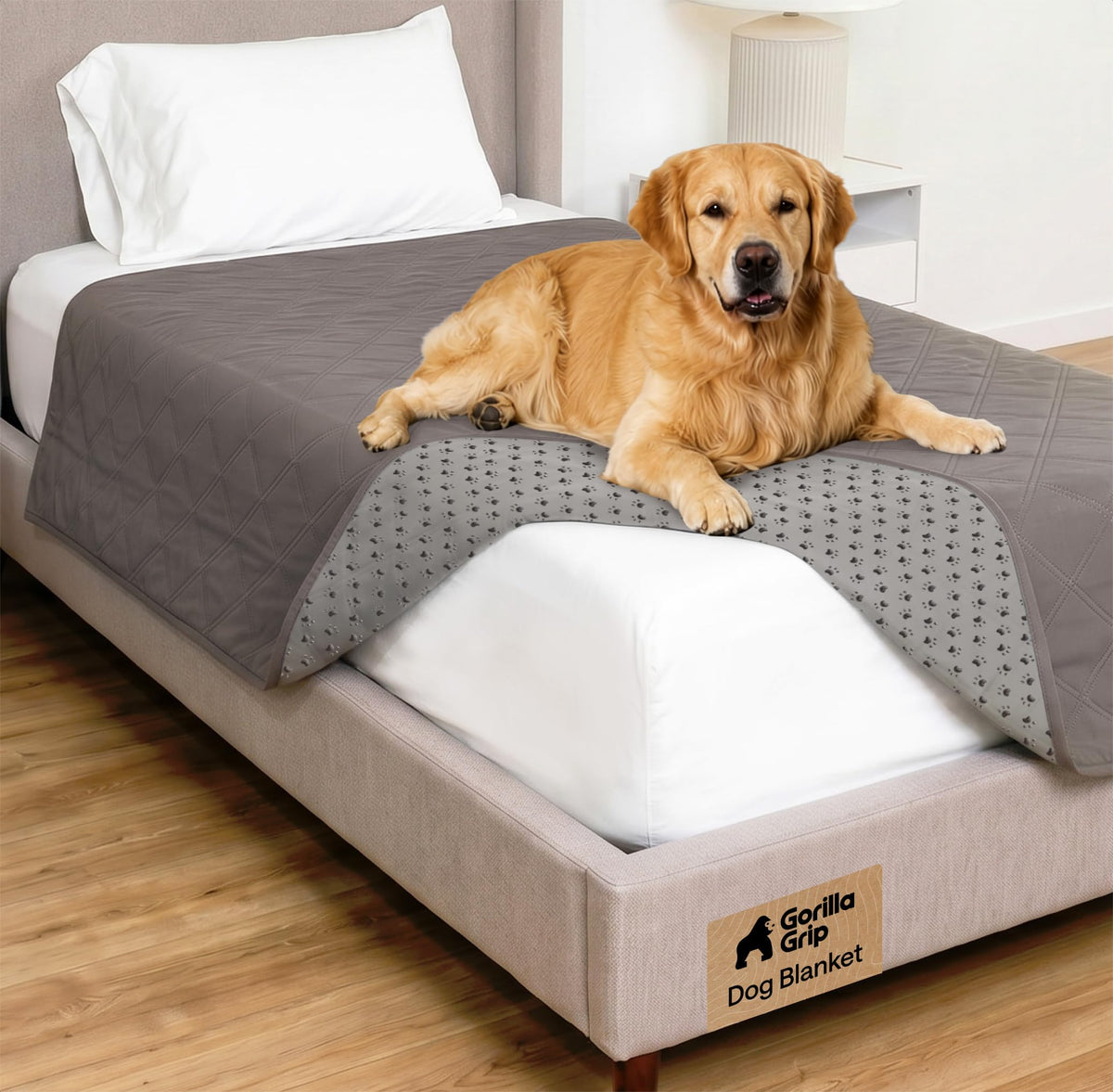 GORILLA GRIP® Waterproof Dog Blanket, Couch Cover for Dogs, 82x102 Charcoal