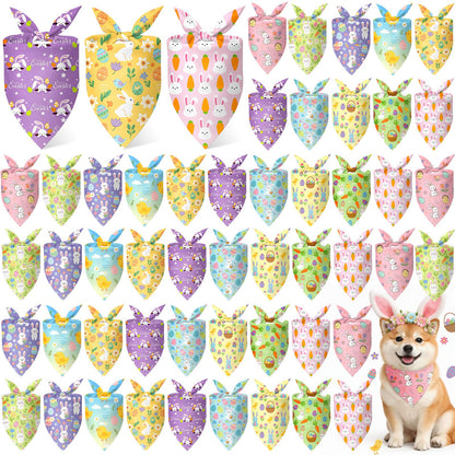 Weewooday 50 Pcs Fall Dog Bandanas Bulk for Autumn Pet Soft Bibs Adjustable Squirrel Fox Hedgehog Kerchief Bandana for Small Medium Large Grooming Accessories (Fall Animals, 25.6 x 17.7 x 17.7 Inch)