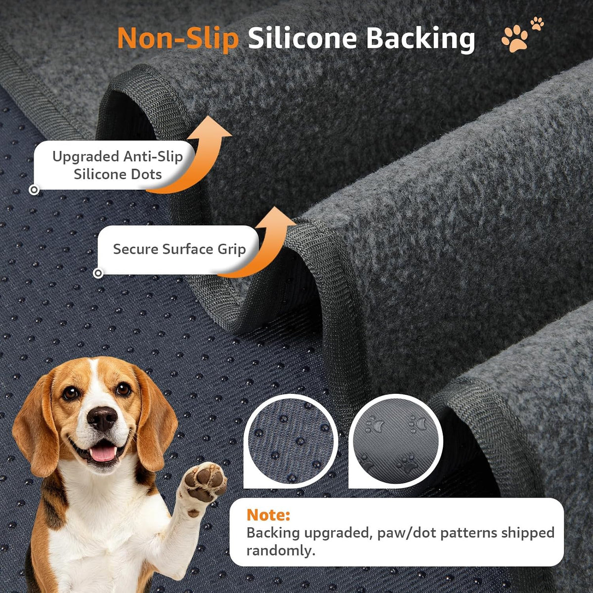 LOOBANI 2 Packs Extra Large Reusable Dog Mat for Floor, Non-Slip Washable Pee Pads for Dogs, Fast Absorbent Pet Whelping Pads, Puppy Playpen Mat for Incontinence, Housebreak, Crate, 36"x48", Gray