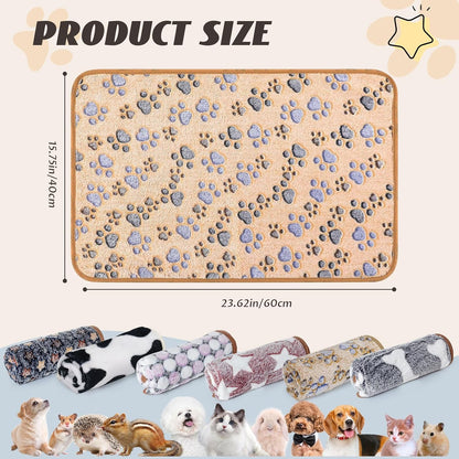 YedsIntu 6 Pcs Absorbent Guinea Pig Blankets Washable Small Animal Fleece Bedding Cage Liners Reusable Pet Pee Pad Sleep Mat Pad Cover for Hamster Ferret Rabbit Chinchilla Hedgehog (16"x24")