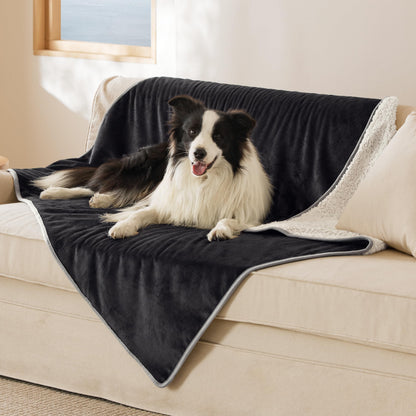 Bedsure Waterproof Dog Blankets for Large Dogs Sherpa Fleece Throw, 40X50