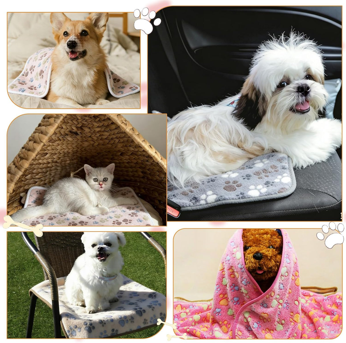 Retainbre 18Pcs Puppy Blankets for Small Dogs, Cats, Kitten, 23X16 Inch
