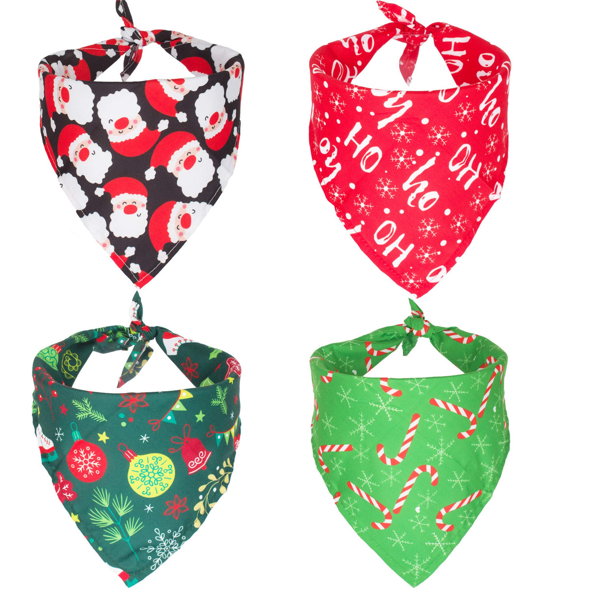 ADOGGYGO 4 Pack Dog Bandana Christmas Pet Scarf Triangle Bibs Kerchief Set Pet Christmas Costume Accessories Decoration for Large and X-Large Dogs (X-Large)