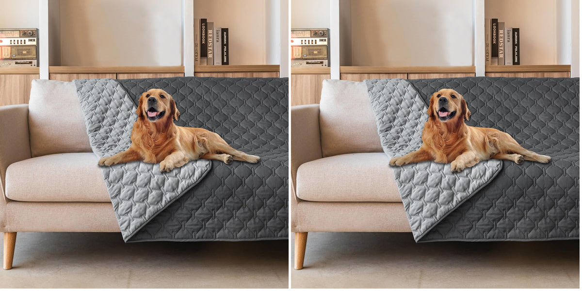 gogobunny Waterproof Pet Blanket for Bed, Washable Couch Cover for Dog Cat