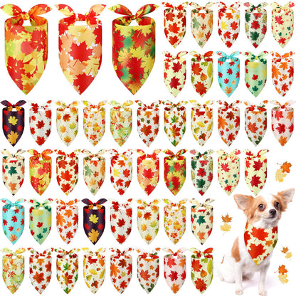 Abbylike 50 Pcs Halloween Dog Bandanas Bulk, Pumpkin Ghost Bat Skull