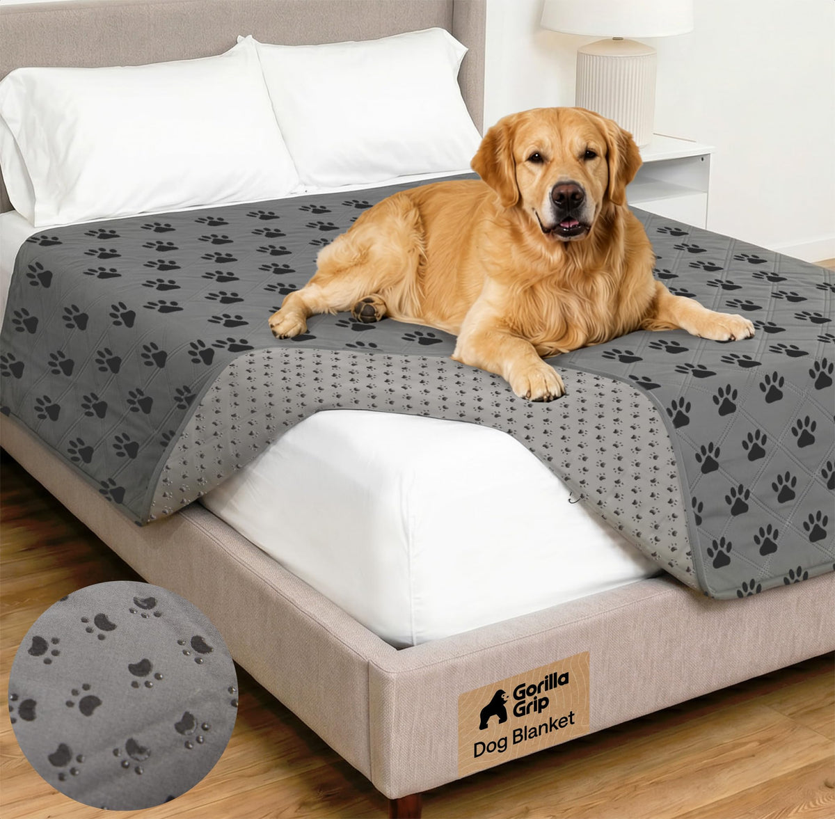 GORILLA GRIP® Waterproof Dog Blanket, Couch Cover for Dogs, 82x102 Charcoal