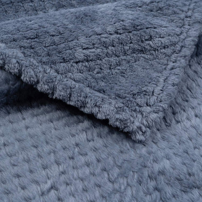 Warm Soft Fuzzy Dog or Cat Blanket, Plush Fleece Throws for Puppy, Kitten, Medium, Large Dogs - Blue (M/32" x 40")