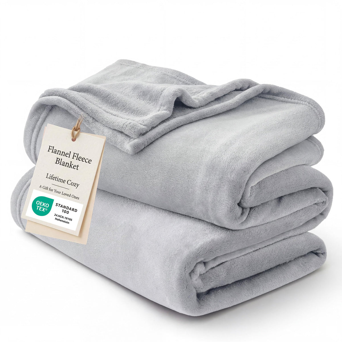 Bedsure GentleSoft Fleece Blanket Twin Size Grey - 300GSM Lightweight Plush Fuzzy Cozy Soft Warm Blanket for Bed, Sofa, Couch, Travel, Camping, 60x80 inches