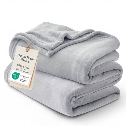 Bedsure GentleSoft Fleece Blanket Twin Size Grey - 300GSM Lightweight Plush Fuzzy Cozy Soft Warm Blanket for Bed, Sofa, Couch, Travel, Camping, 60x80 inches