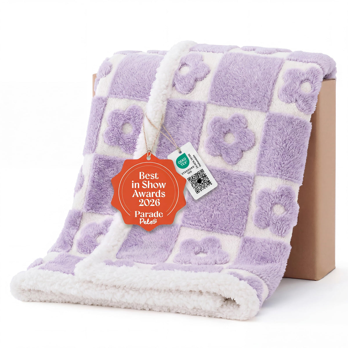 LE SURE Waterproof Dog Blankets for Small Dogs Cute Cozy 3D Jacquard,25x35