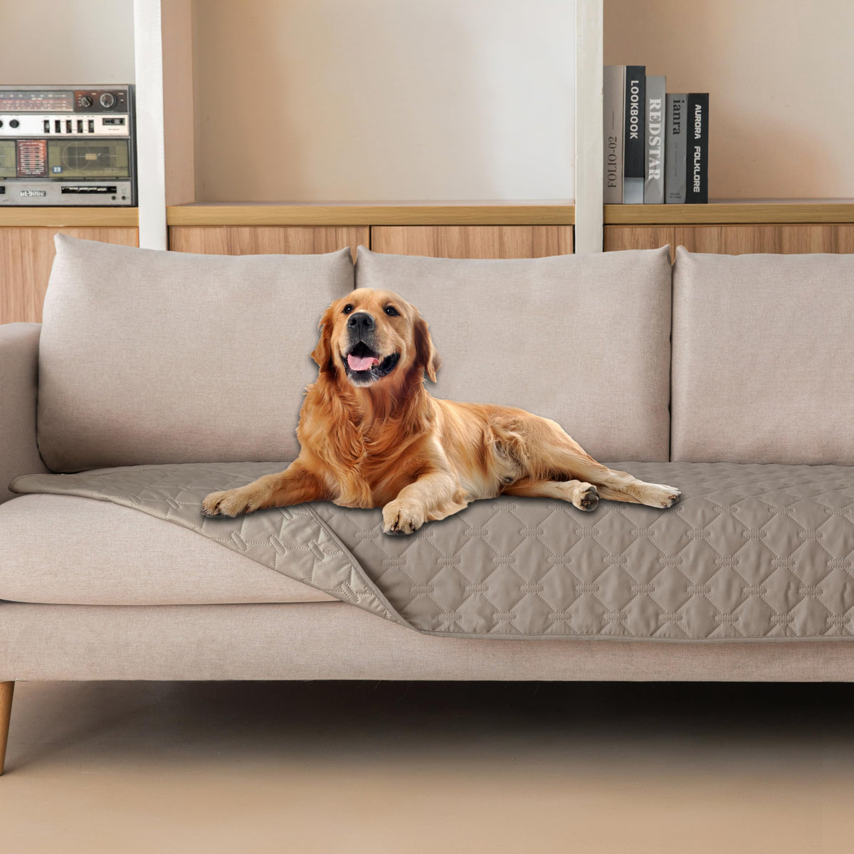 gogobunny Waterproof Pet Blanket for Bed, Washable Couch Cover for Dog Cat