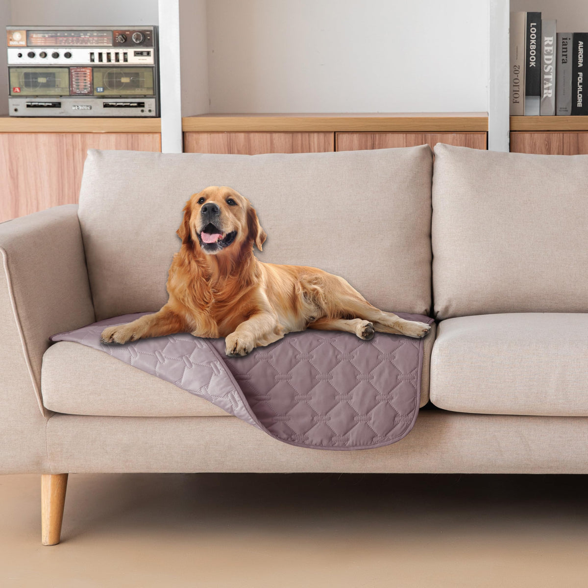 gogobunny Waterproof Pet Blanket for Bed, Washable Couch Cover for Dog Cat