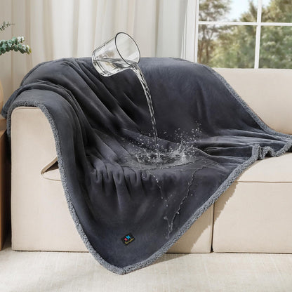 Luciphia Waterproof Blanket for Large Dog, Reversible Sherpa Bed Cover