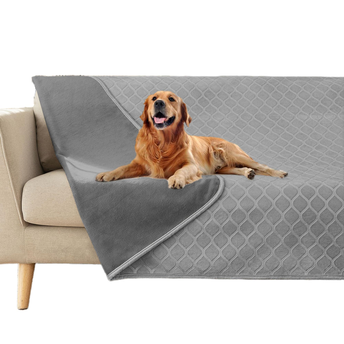 Waterproof Dog Blanket, Soft Reversible Throw for Couch & Bed Protection