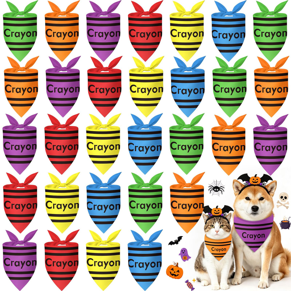 Sanwuta 60 Pcs Paw Print Dog Bandanas Bulk, National Dog Day Party