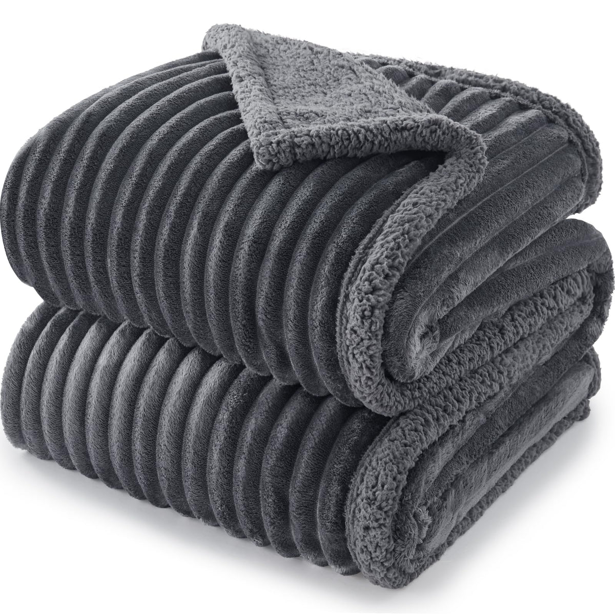 AIPERRO Waterproof Dog Blanket for Large Dogs, Washable Soft Puppy Cat Blanket Flannel Cotton Velour for Sofa Couch Protector, Comfort & Security Reversible Bed Protection for Pet, 50"X60", Gray
