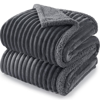 AIPERRO Waterproof Dog Blanket for Large Dogs, Washable Soft Puppy Cat Blanket Flannel Cotton Velour for Sofa Couch Protector, Comfort & Security Reversible Bed Protection for Pet, 50"X60", Gray