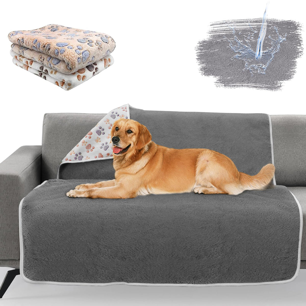 YUEPET 2 Pack Puppy Waterproof Blankets for Small Dogs, Dog Blanket 23"x16"