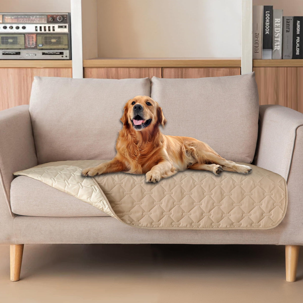 gogobunny Waterproof Pet Blanket for Bed, Washable Couch Cover for Dog Cat