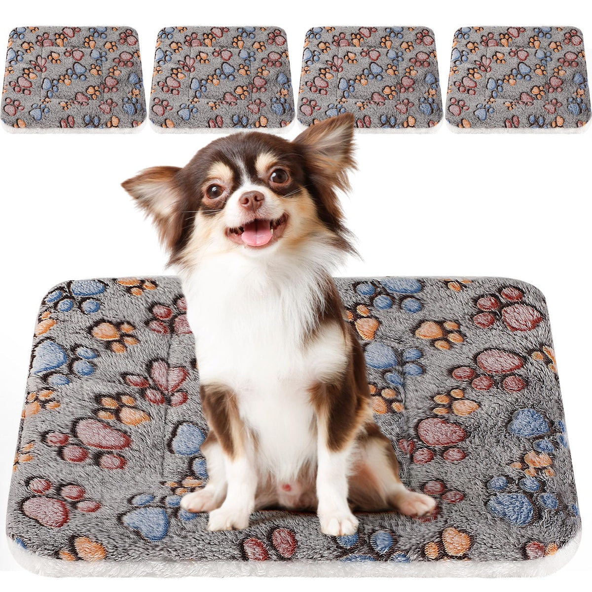 Tuanse 4 Pack Soft Pet Bed Mat Small Dog Crate Fleece