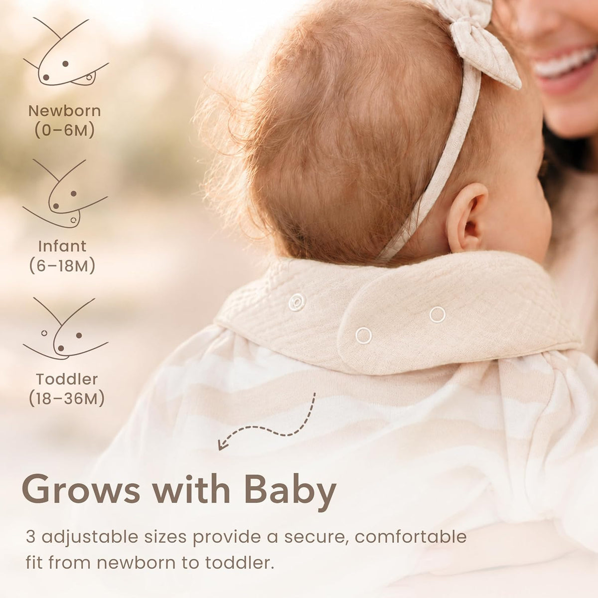 Konssy 10 Pack Baby Muslin Bandana Bibs for Drooling and Teething