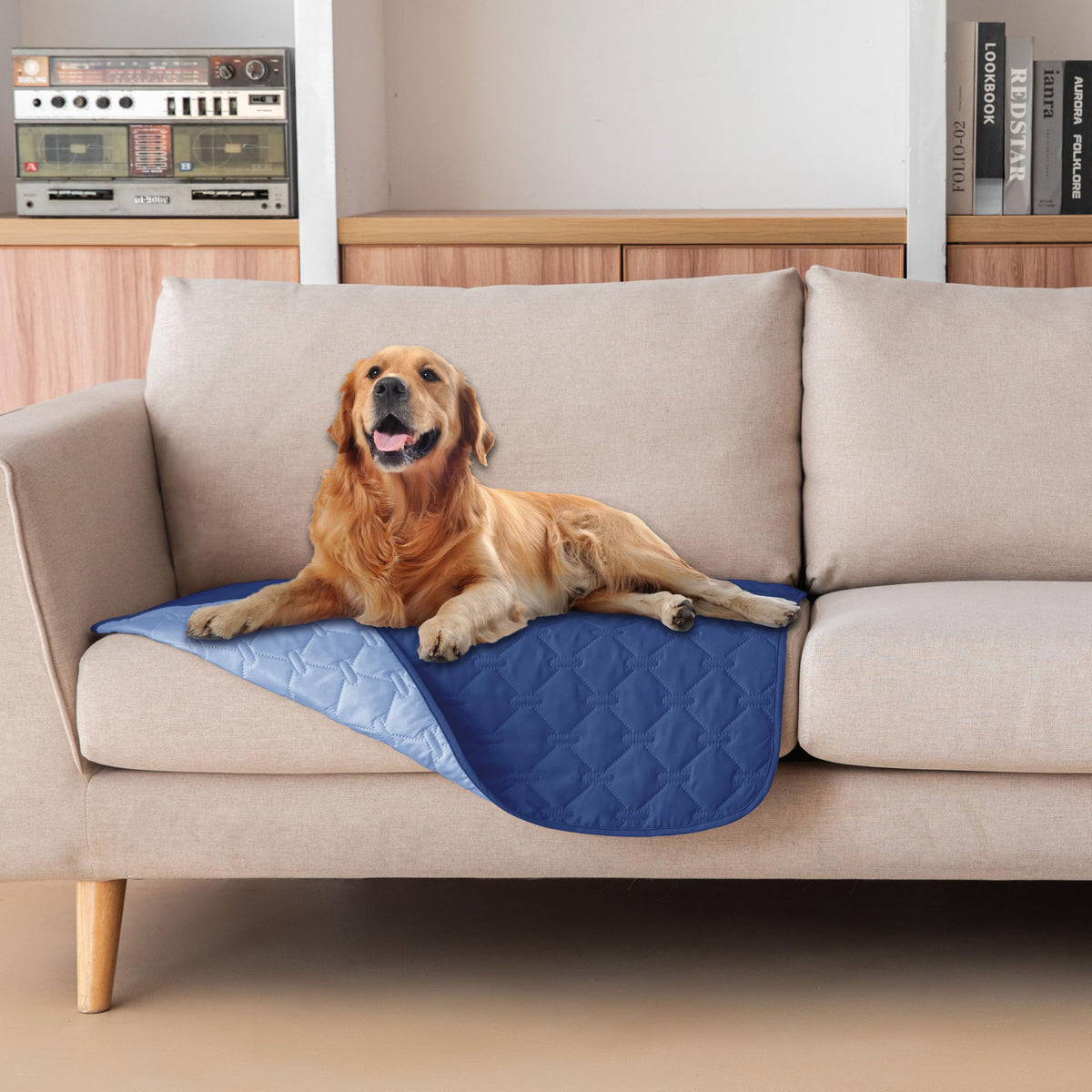 gogobunny Waterproof Pet Blanket for Bed, Washable Couch Cover for Dog Cat