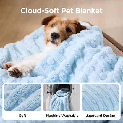 Bedsure Ultra Soft Dog Blankets for Large Dogs 300GSM Fleece, 40x50 Blue