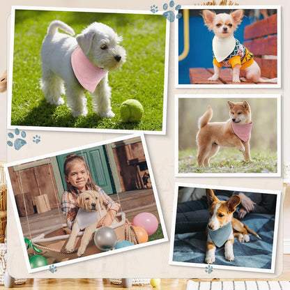 10 Pcs Muslin Cotton Triangle Dog Bandanas Reversible Pet Bibs Scarf Dog Scarves with Two Snaps Apparel Accessories Kerchief for Small to Medium Puppy Cat(Light & Bright Color)