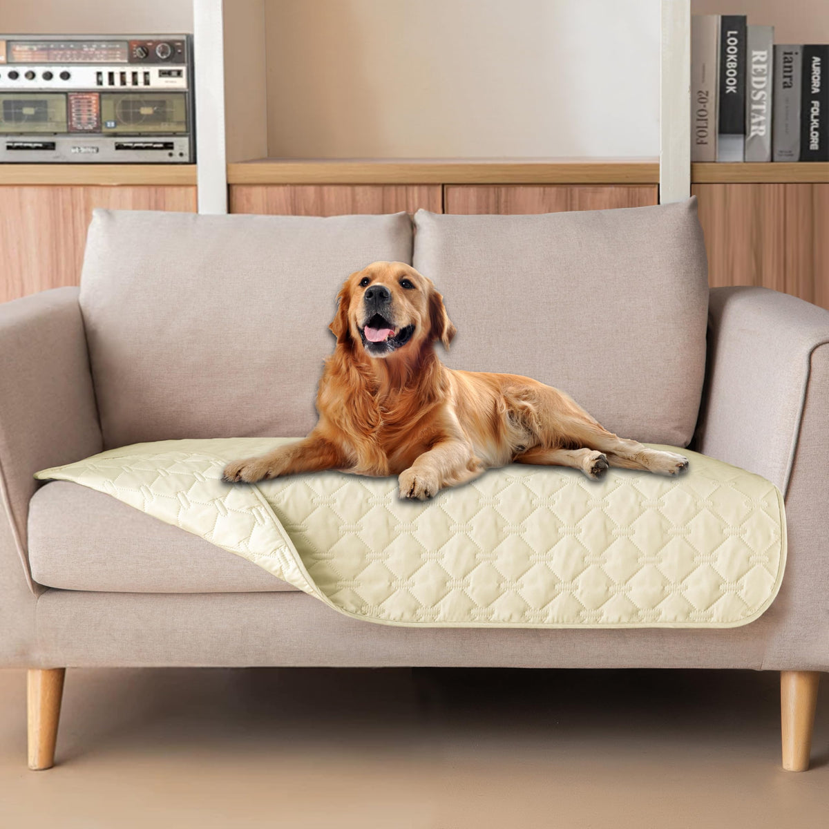 gogobunny Waterproof Pet Blanket for Bed, Washable Couch Cover for Dog Cat