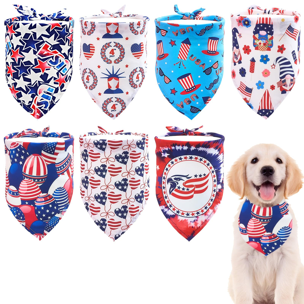 Paisley Dog Bandanas Bulk for Medium Dogs Sewn Edge 7 Pack M