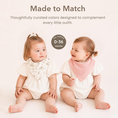 Konssy 10 Pack Baby Muslin Bandana Bibs for Drooling and Teething