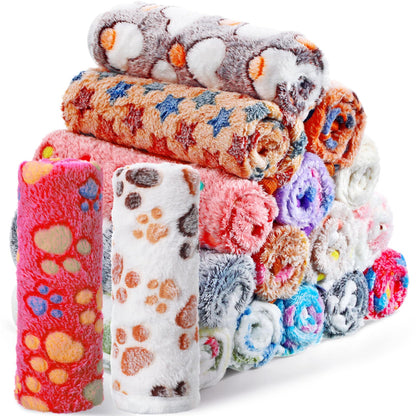 Chumia 18 Pcs Fleece Puppy Blanket for Dog Cat, 23 X 16 Inch, Sweet