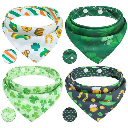 PAWCHIE Dog Bandanas Small Reversible Styles Pet Triangle Scarf Bibs - Adjustable with Two Snaps - Kerchief Set Accessories for Dogs, Puppy, Cats