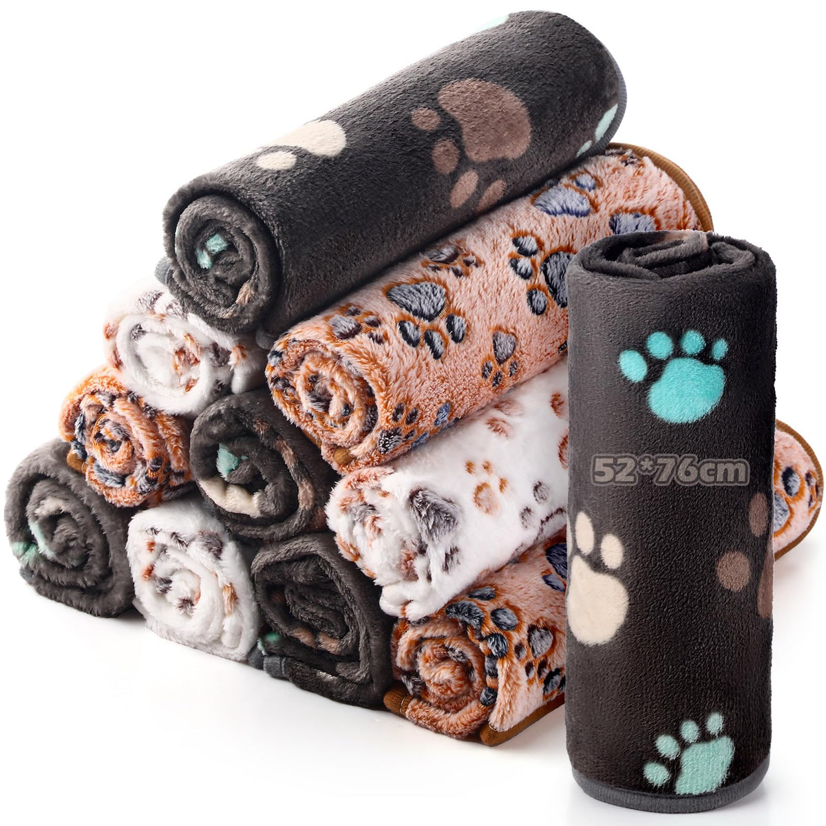 Tegeme 12 Pcs Puppy Blanket for Cat, 30 x 20 Inch White
