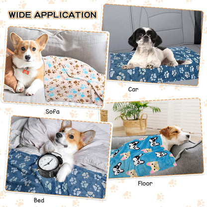 Rezutan Blanket for Large Dogs & Cats Soft Reversible Cute Paw 40"x31"