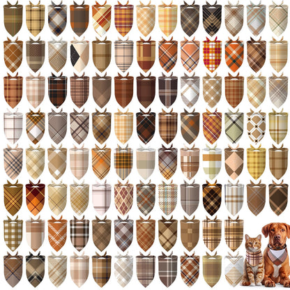 Huhumy 100 Pcs Paw Dog Bandanas Bulk Pet Paw Grooming Bandanas for Dogs