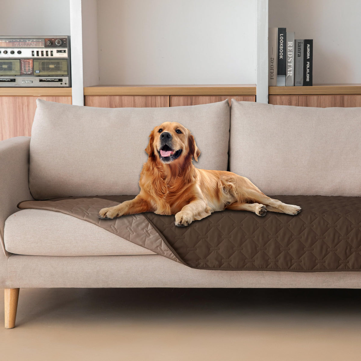 gogobunny Waterproof Pet Blanket for Bed, Washable Couch Cover for Dog Cat