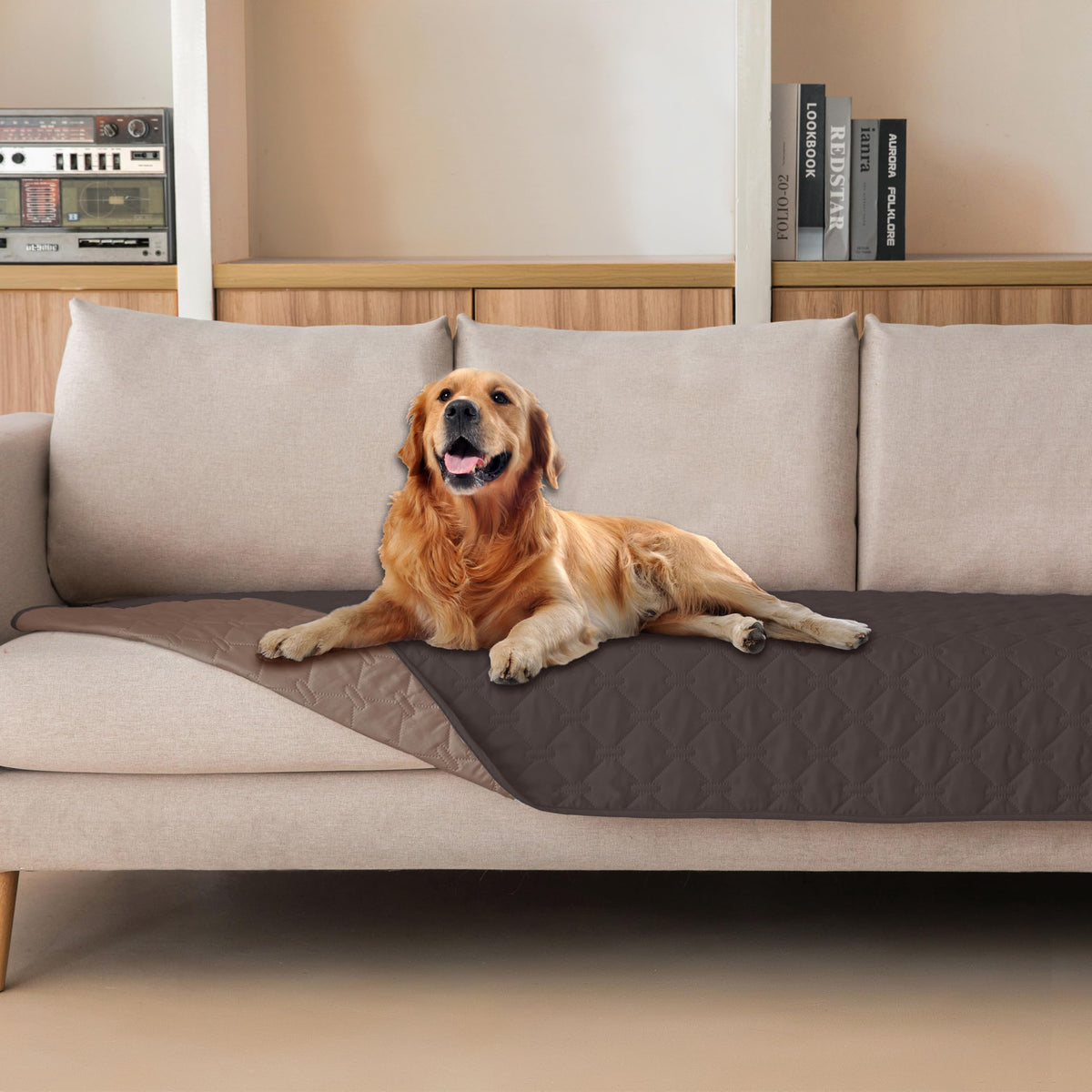 gogobunny Waterproof Pet Blanket for Bed, Washable Couch Cover for Dog Cat