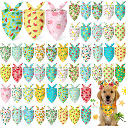 Abbylike 50 Pcs Halloween Dog Bandanas Bulk, Pumpkin Ghost Bat Skull