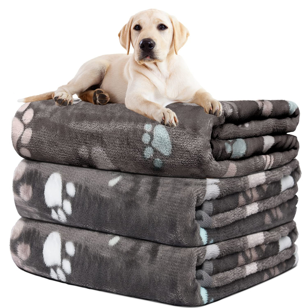 Rezutan Blanket for Large Dogs & Cats Soft Reversible Cute Paw 40"x31"