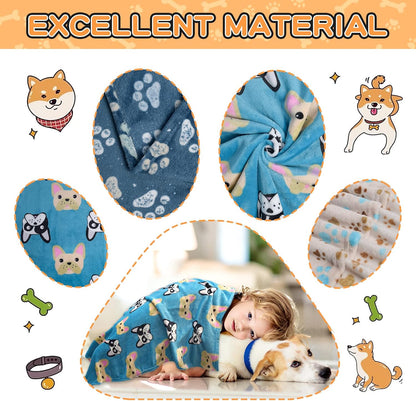 Rezutan Blanket for Large Dogs & Cats Soft Reversible Cute Paw 40"x31"