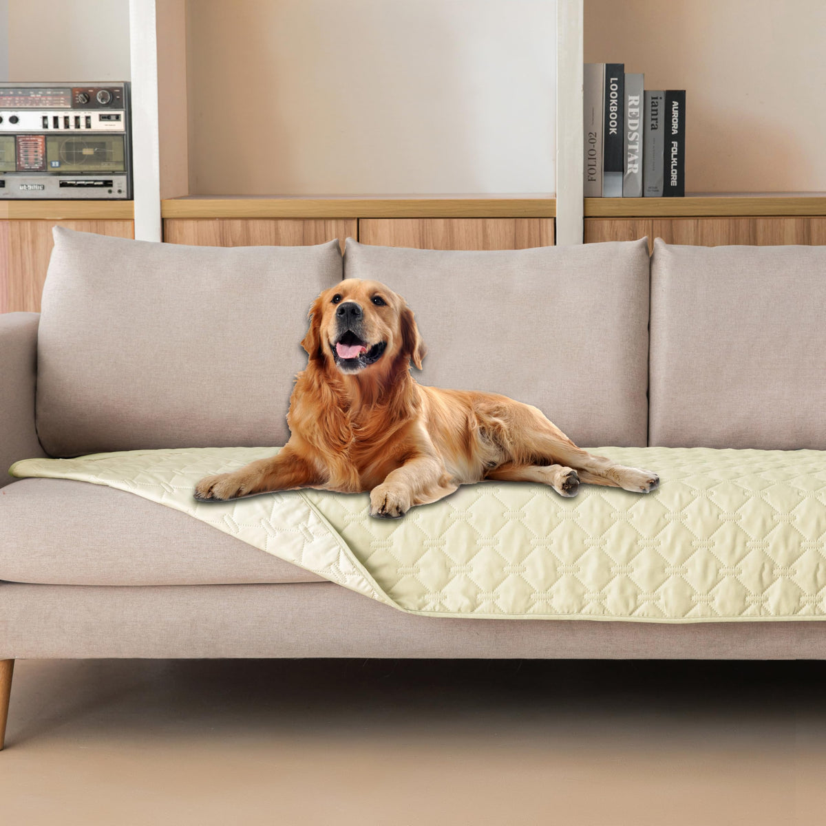 gogobunny Waterproof Pet Blanket for Bed, Washable Couch Cover for Dog Cat