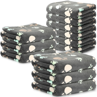 Tegeme 12 Pcs Puppy Blanket for Cat, 30 x 20 Inch White