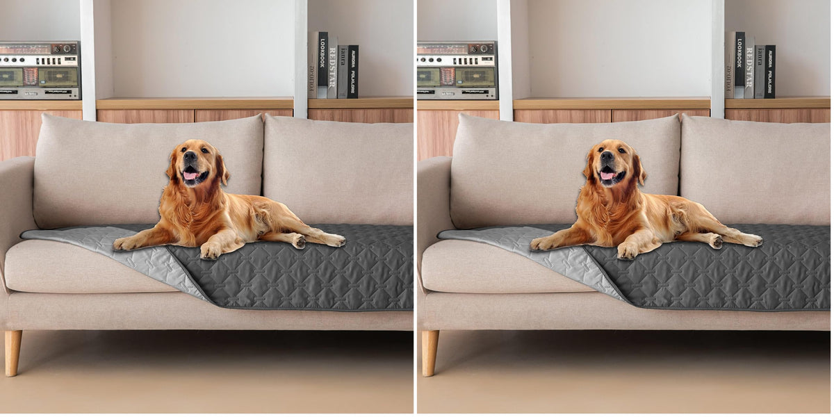 gogobunny Waterproof Pet Blanket for Bed, Washable Couch Cover for Dog Cat