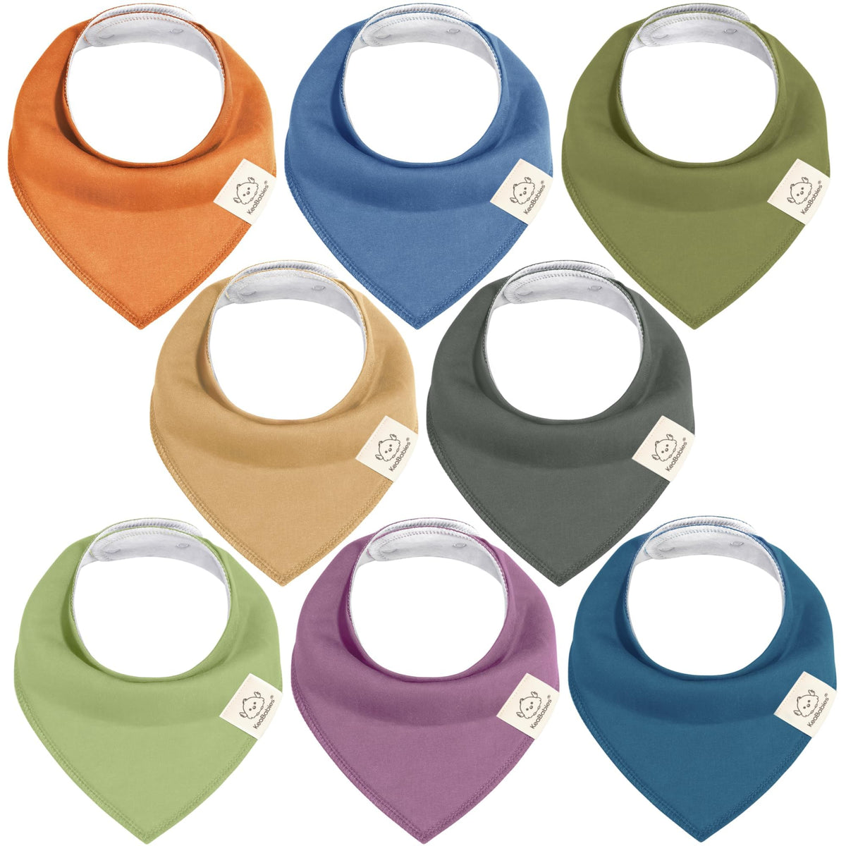 KeaBabies 8pk Organic Baby Bandana Bibs for Drooling Teething, Pets & Paws